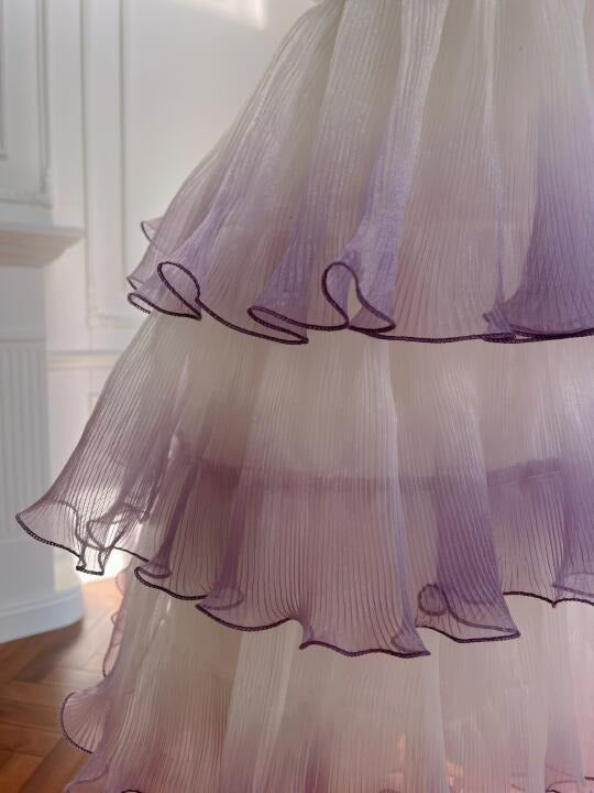 Purple Fairy Elegant Beautiful Homecoming Dress Short Chiffon Ball Gown Birthday Party Dress Evening Dress gh4411