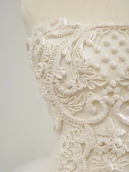 White Fashion Long Tulle Prom Dress Evening Gown Wedding Dress gh5059