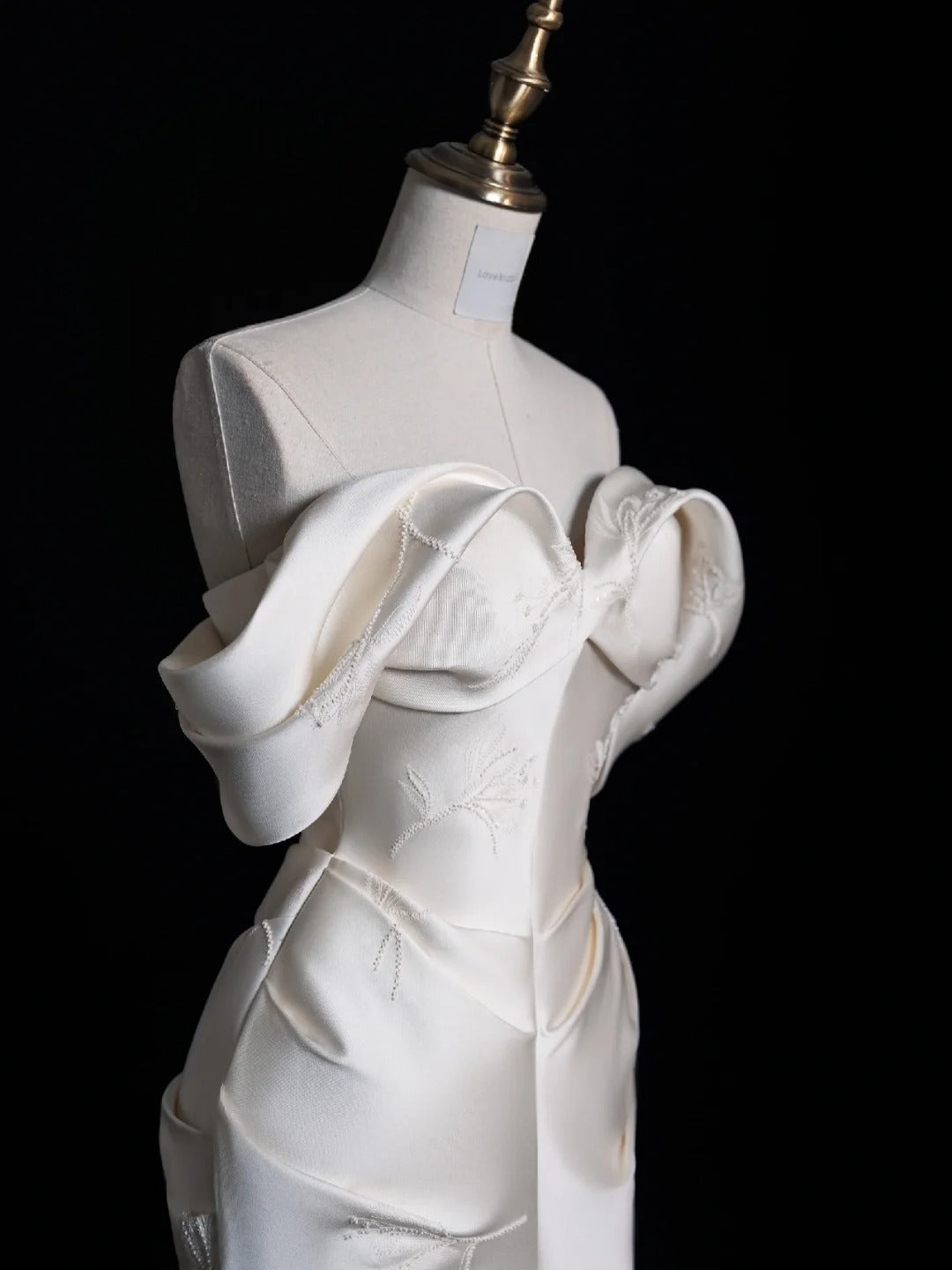 Ivory Elegant Satin Long Mermaid Slim Floor Length Ball Gown Evening Gown Wedding Dress gh4199