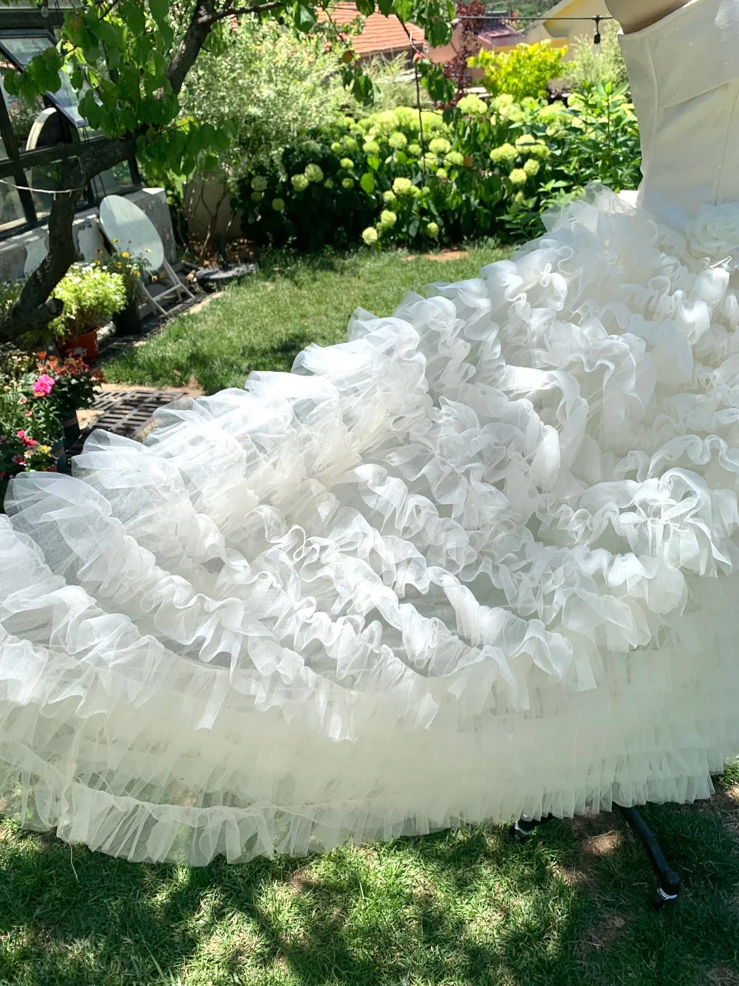 White sweet long chiffon ball gown homecoming dress birthday party dress gh5048