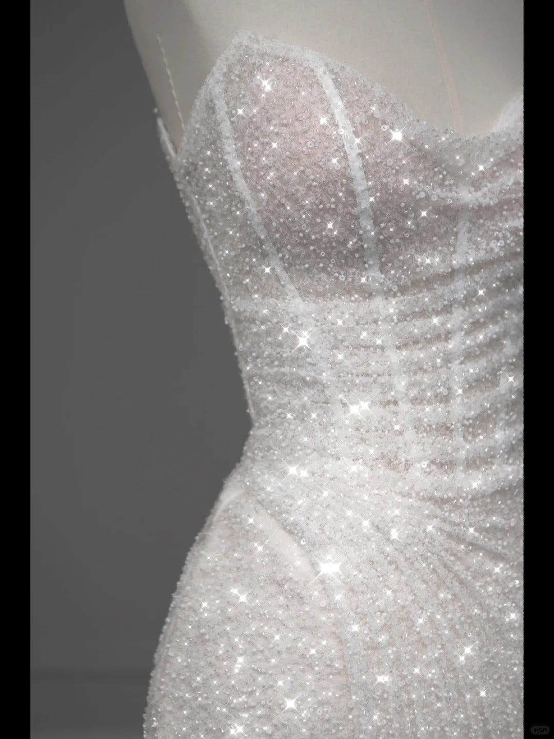 White Sparkling Elegant Mermaid Long Tulle Slimming Prom dress Evening Dress Party Dress gh4991