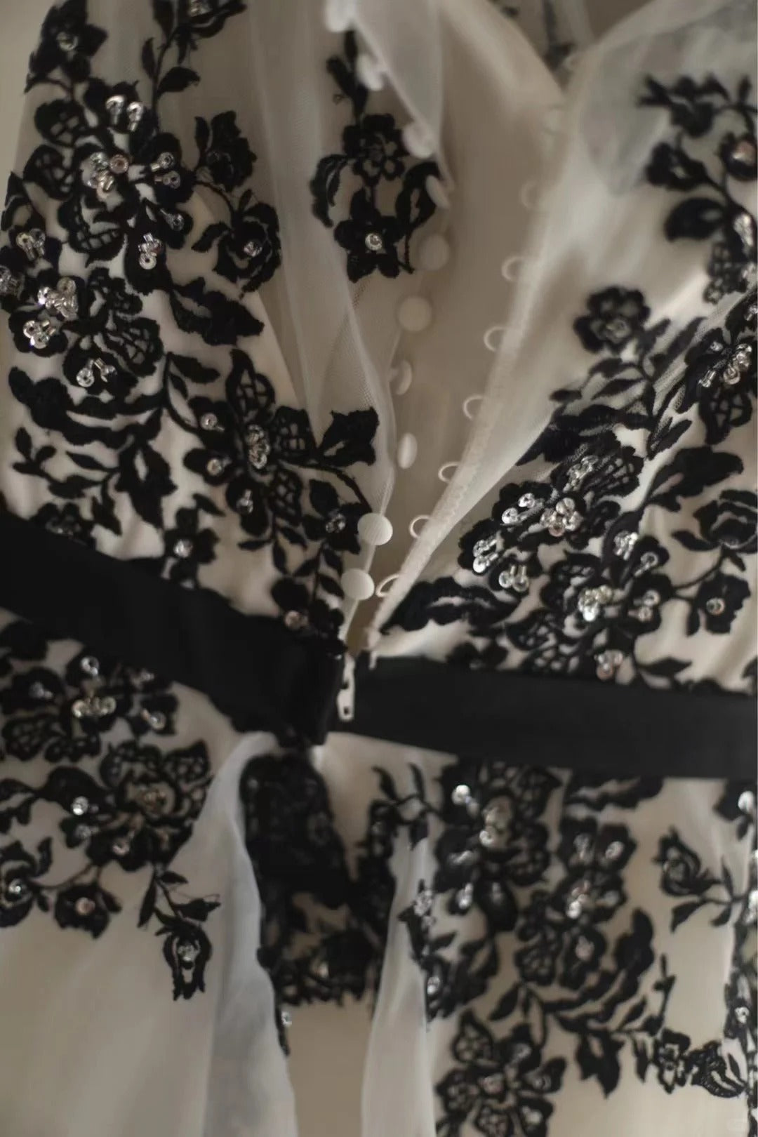 Black Swan Lace Floral Long Tulle Princess Ball Gown Evening Gown Wedding Dress gh4324