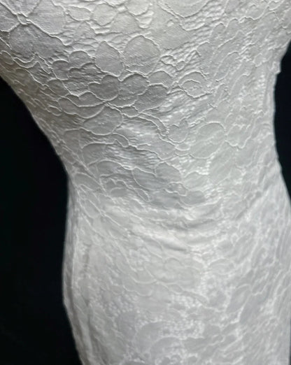 White Retro Fashion Sweetheart Neck Elegant Exquisite Lace Long Lace Tulle Floor Length Trailing Ball Gown Evening Gown Prom Gown Wedding Dress gh3873