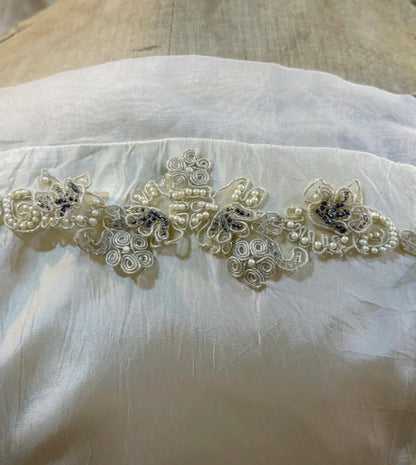 preppydressess-Beige Beaded Long Vintage Elegant Satin Prom dress Evening Dress gh5043