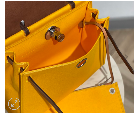 H HERBAG ZIP 31 BAG PALLADIUM HARDWARE YELLOW 31CM