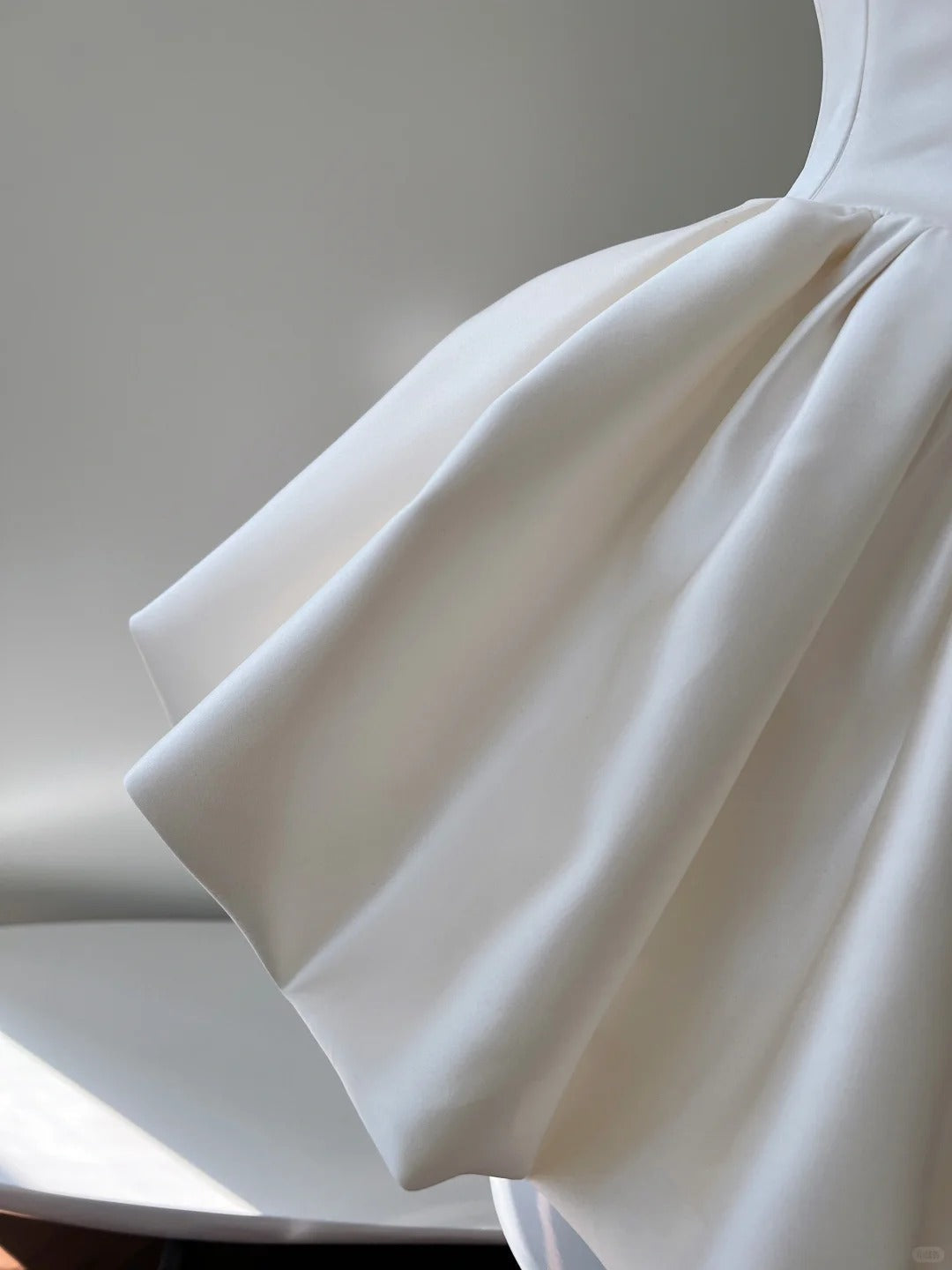 Moonlight White Short Satin Homecoming Dress Party Gown gh4763