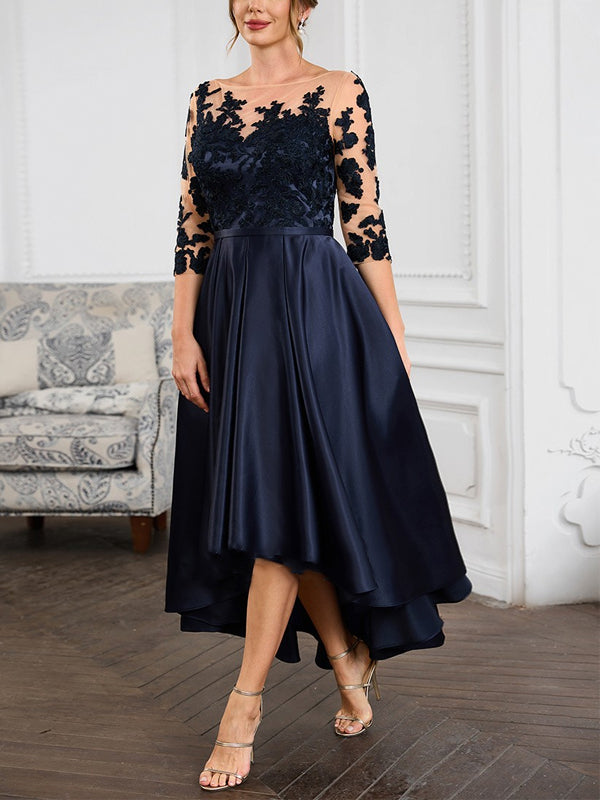 Round Neck Lace Mesh Maxi Dress