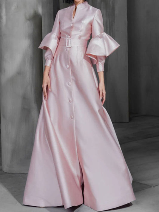 Satin Airy Casual Ruffles Women's Dress