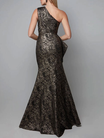 Airy Jacquard Layered Side Gown