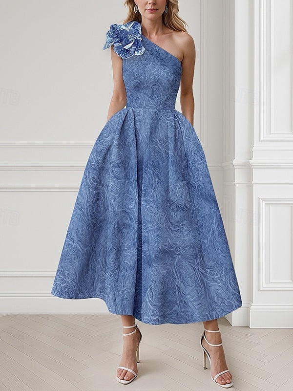 One-shoulder Floral Elegant Women's Dress