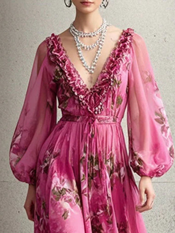 Elegant Chiffon Printed Elegant Ladies Dress