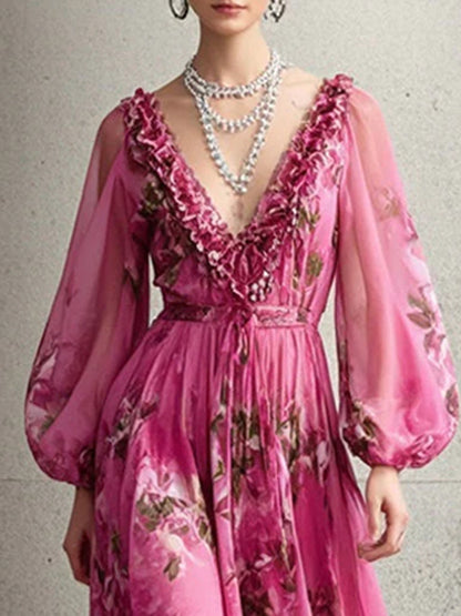 Elegant Chiffon Printed Elegant Ladies Dress