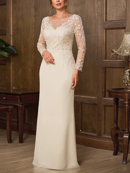 Round Neck Lace Solid Color Maxi Dress