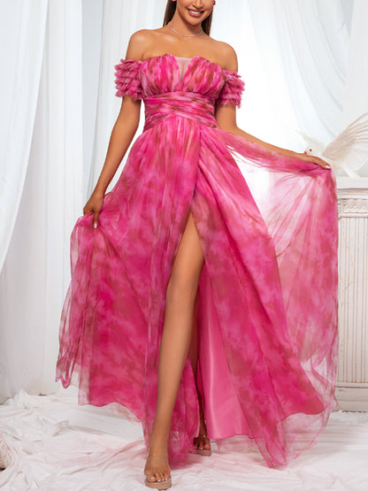 Elegant Color Matching Tube Top Women's Dress