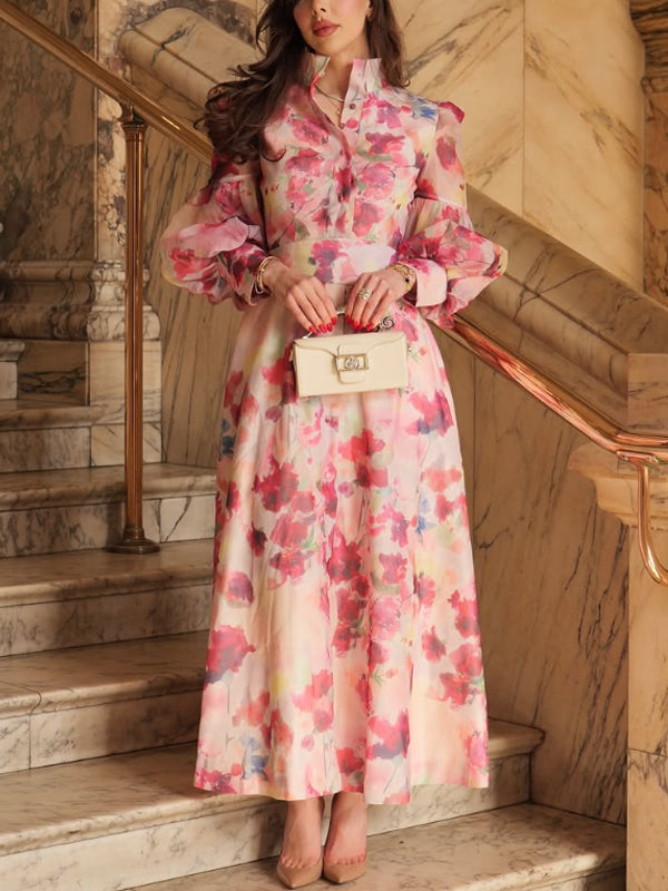 Elegant And Elegant Holiday Flowers Maxi Dress