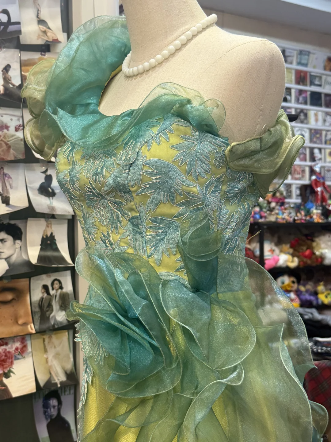 Yellow Green Fashion Gradient Retro Exquisite Floral Elegant Long Satin Tulle Ball Gown Evening Dress Party Dress gh4139