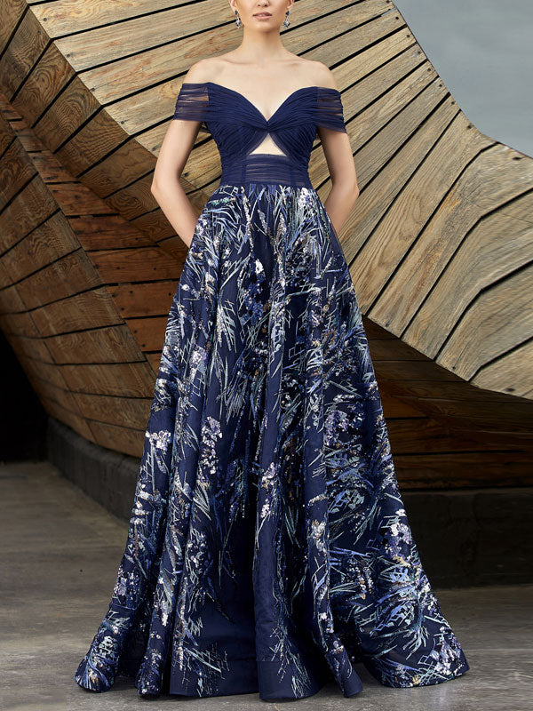 Vintage Printed One Shoulder Women's Dress