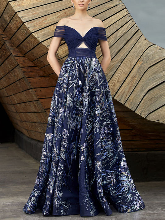 Vintage Printed One Shoulder Women's Dress