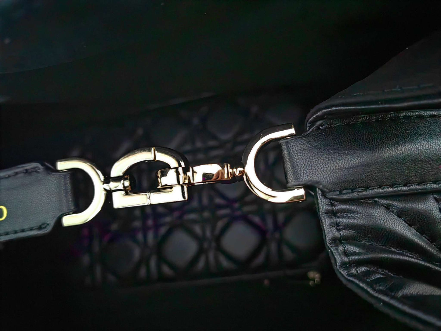 Medium Dior Toujours Bag Black Macrocannage Calfskin