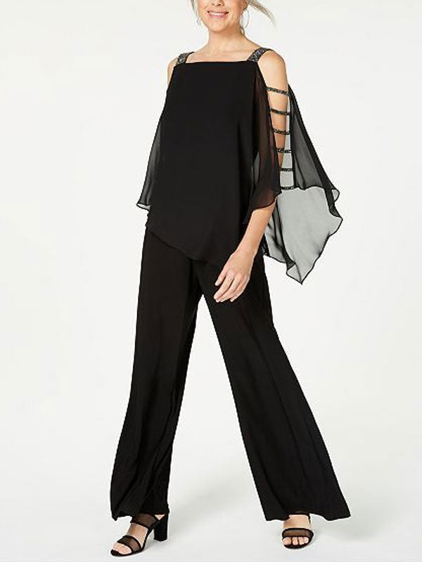Cozy mesh temperament evening ladies chiffon suit