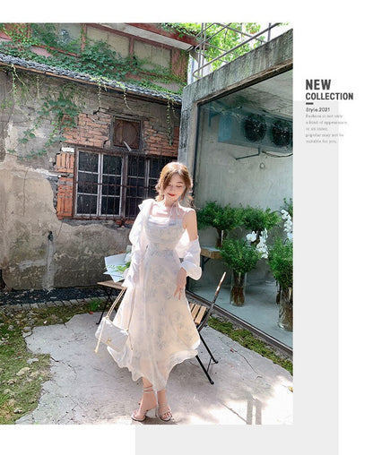 loveedsTM-Summer Party Midi Elegant Dress Women Strap Sexy Design High Wasit Vintage Casual Dress Sleeveless Chiffon Sweet Dress