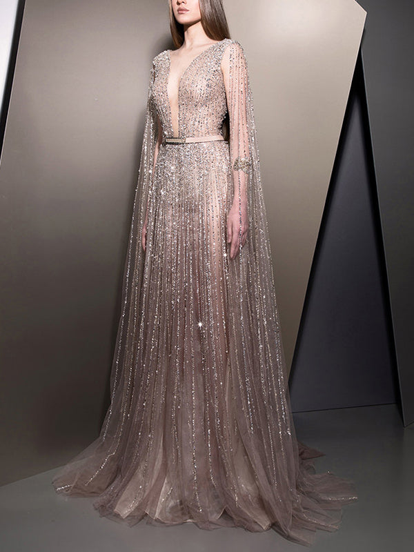 Sequin Solid Color Maxi Dress