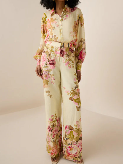 Lightweight Floral Shirt Women's Suit