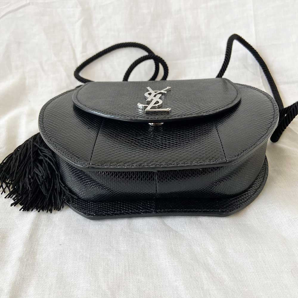 Saint Laurent Demie Lune Minaudiere Lizard Embossed