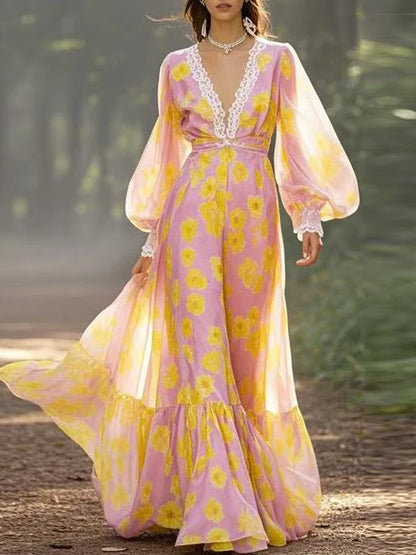 Temperament Chiffon Elegant And Flowing Women's Dress