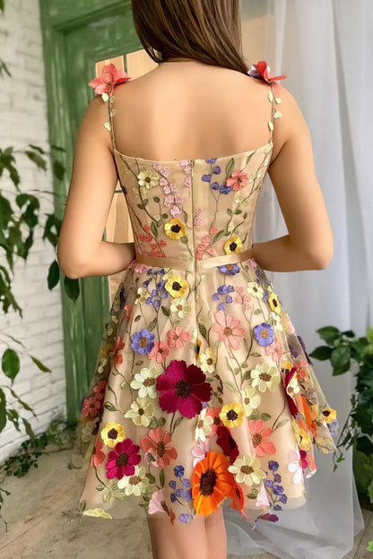 loveedsTM-Three-dimensional flower embroidery hip-hugging sexy dress