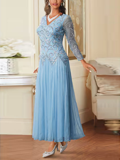 V-Neck Printed Midi Dress