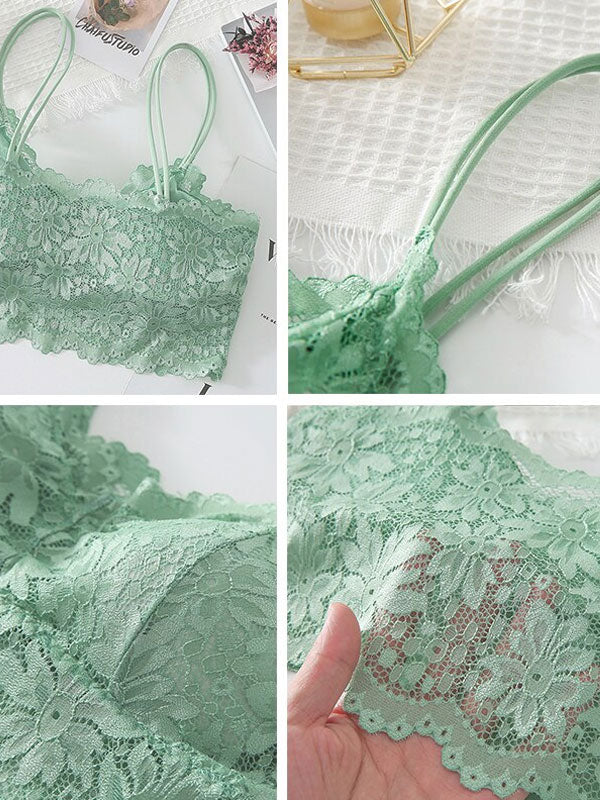 Anti-flight lace back halter bra