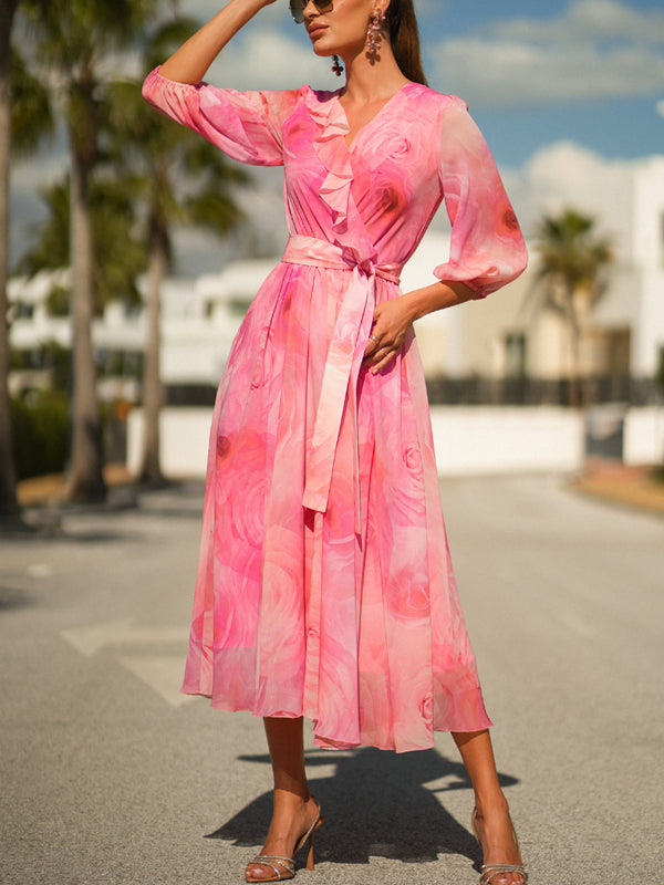 Delicate Chiffon Floral Lightness Women's Dress