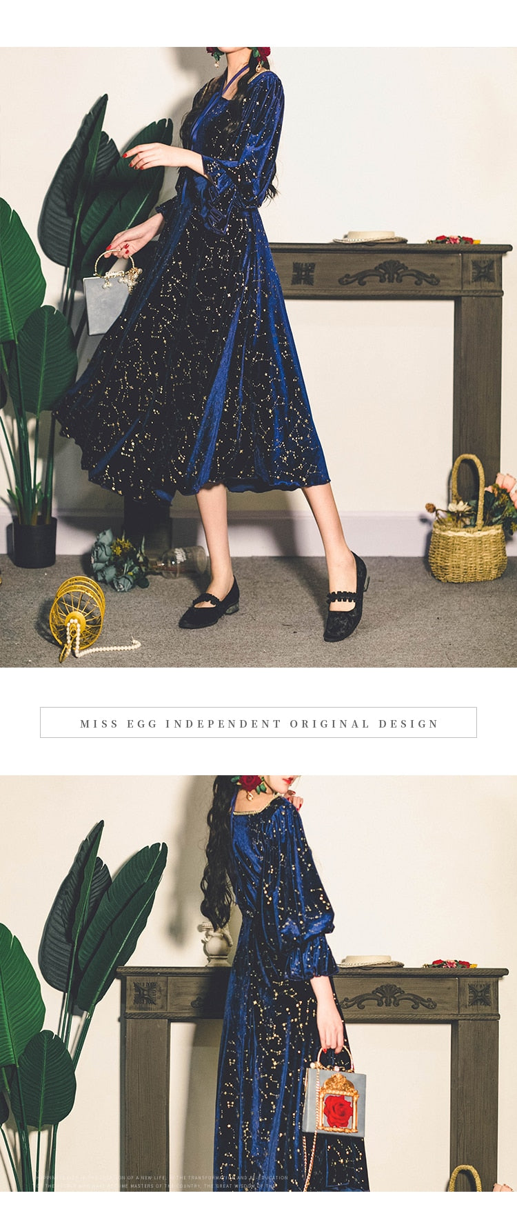 loveedsTM-Vintage Party Dress Women Evening French Elegant Retro Dress Female Casual Long Sleeve Flroal Midi Dress Korean Autumn Chic