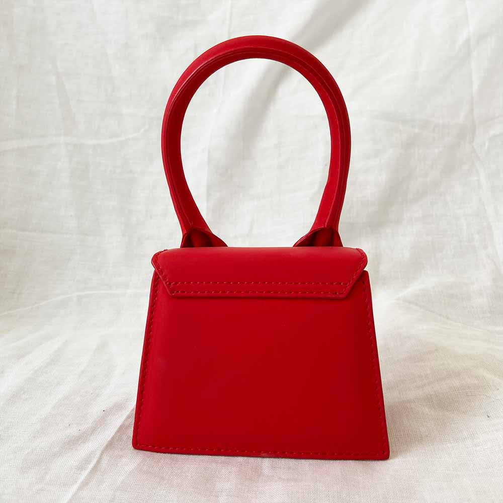 Jacquemus Red Leather Le Chiquito La Montagne Top Handle Bag