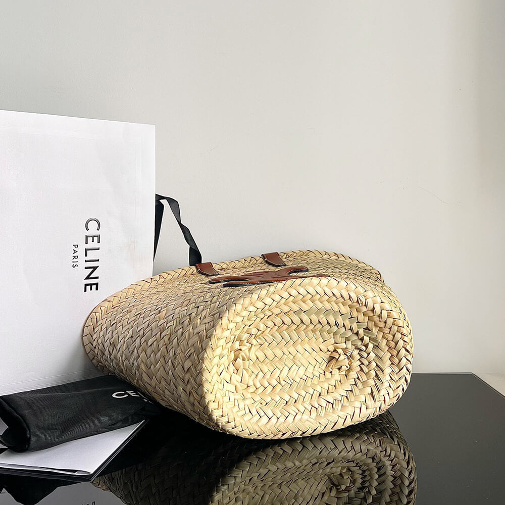 TEEN CELINE CLASSIC PANIER in Palm leaves and Calfskin