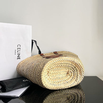 TEEN CELINE CLASSIC PANIER in Palm leaves and Calfskin
