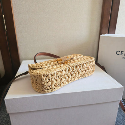 CELINE TEEN CELINE LOLA IN RAFFIA EFFECT TEXTILE