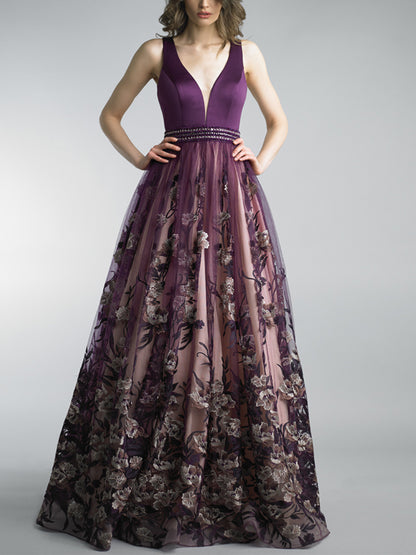 Sleeveless Mesh Solid Color Maxi Dress