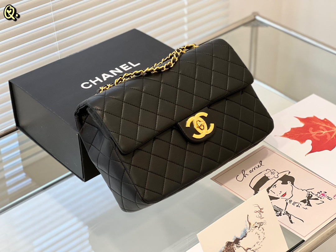 Chanel Classic Flap Bag Medium Black Gold