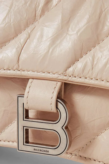 BALENCIAGA Crush small quilted crinkled-leather shoulder bag