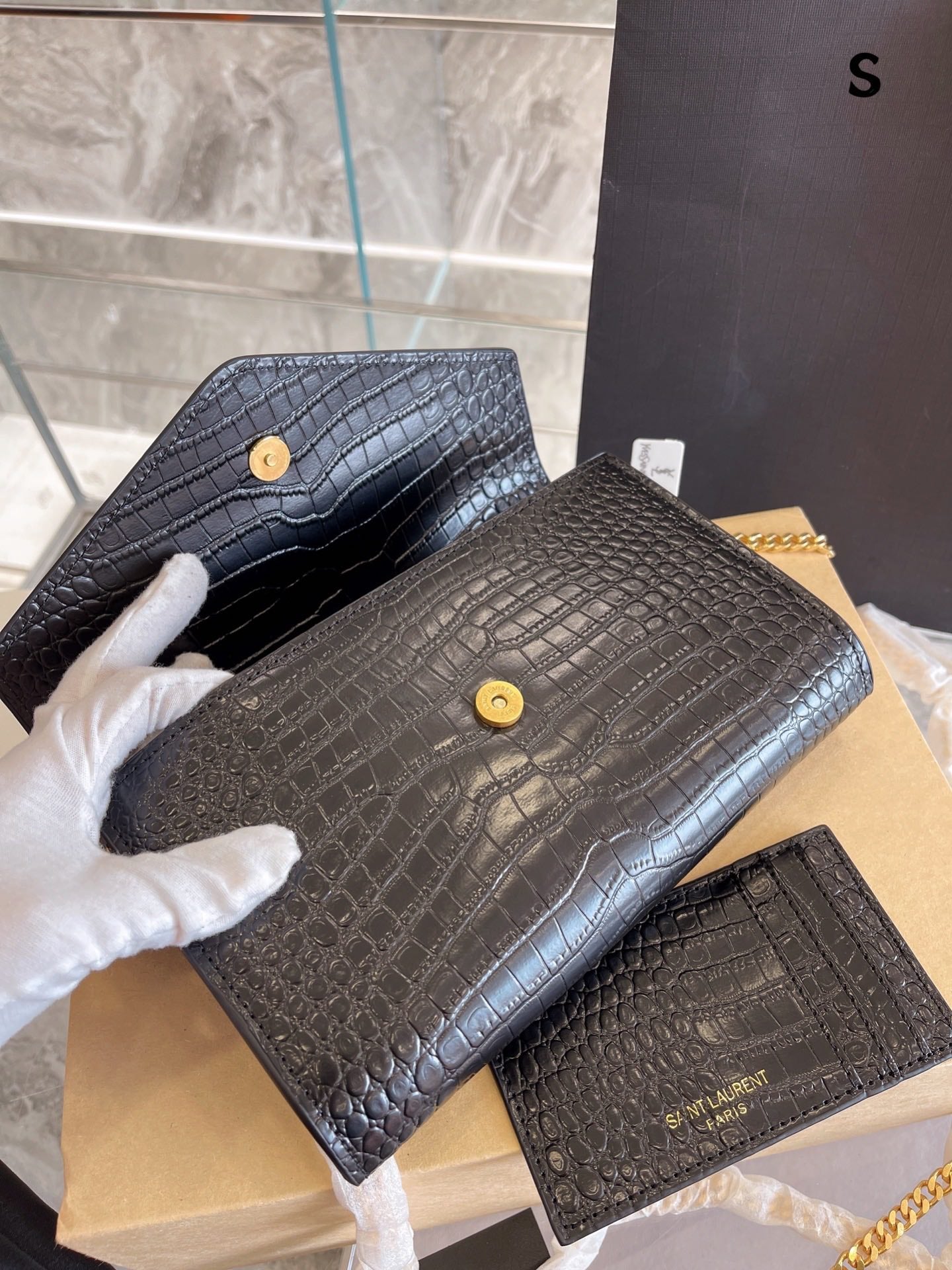 Saint Laurent Cassandre Small Matelassé  Wallet