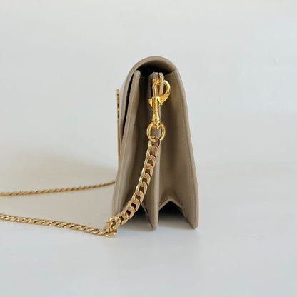 JW Anderson Logo Beige Leather Shoulder Bag