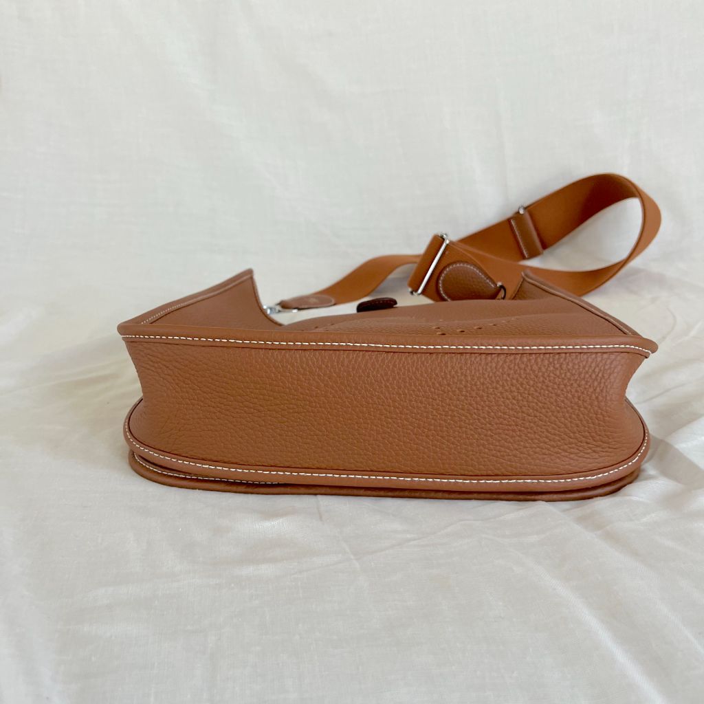 Hermès Gold Clemence Leather Evelyne III PM Bag