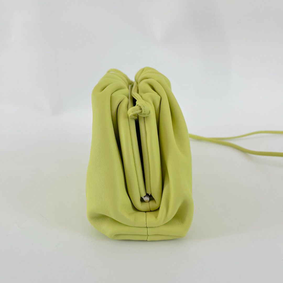 Bottega Veneta bright yellow mini pouch clutch bag