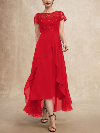Elegant Lace Chiffon Maxi Dress