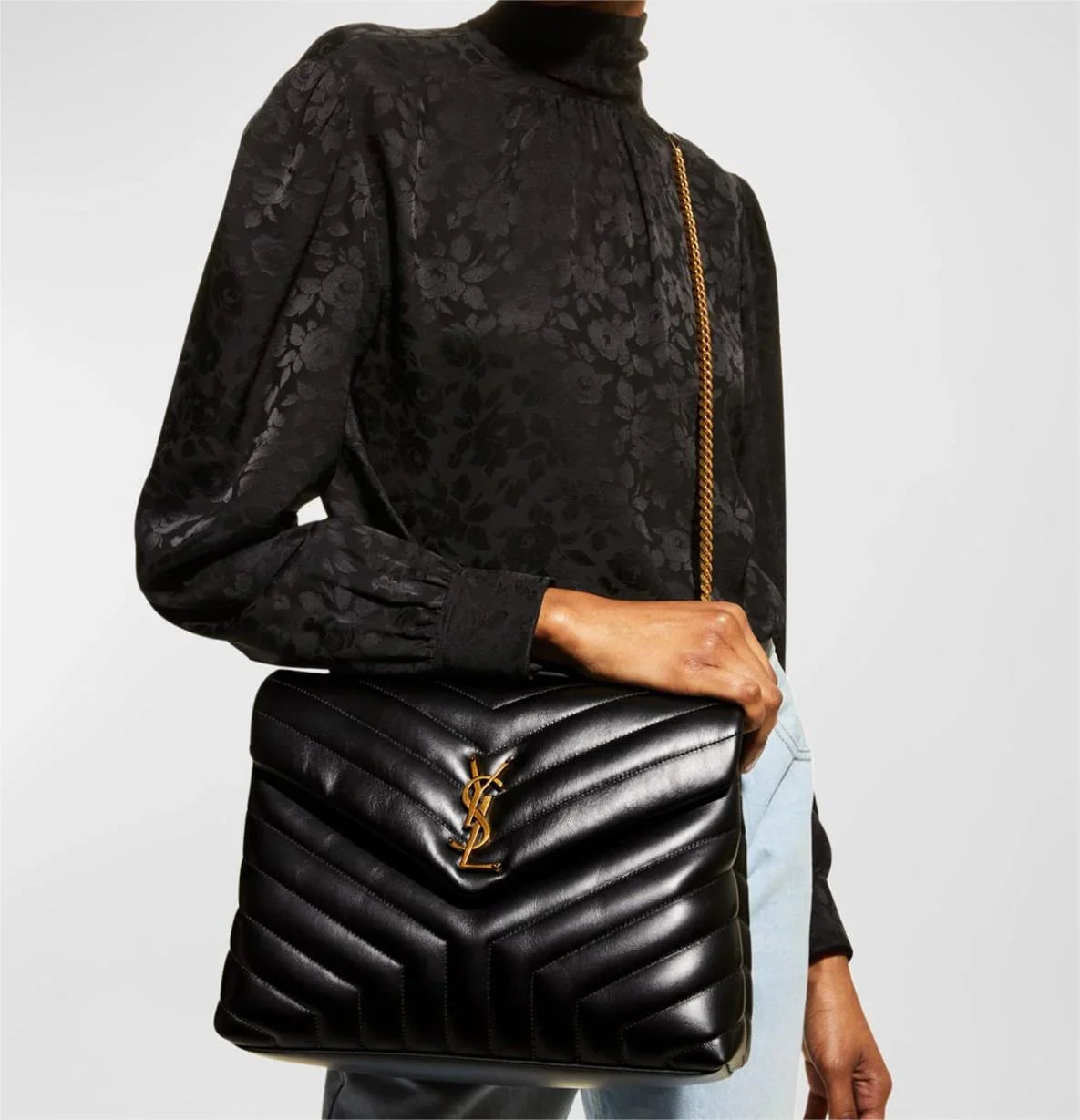 Saint Laurent Loulou Medium YSL Chain Shoulder Bag