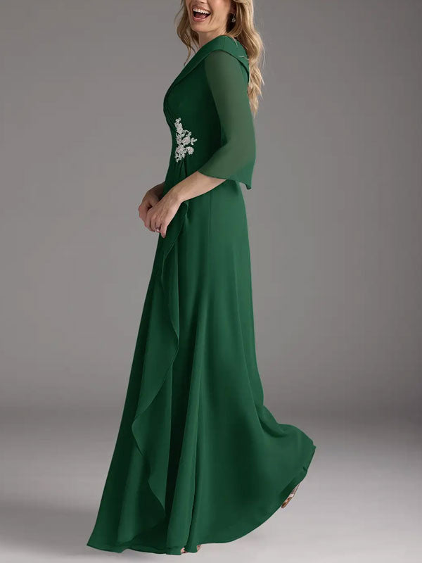 A-line Chiffon Elegant Women's Dress