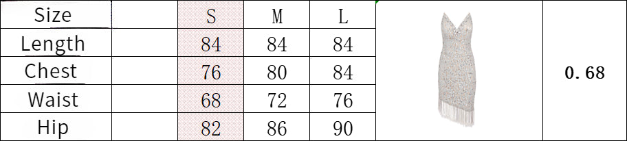 loveedsTM-Crystal Tassel Hem Heavy Tube Dress-vx