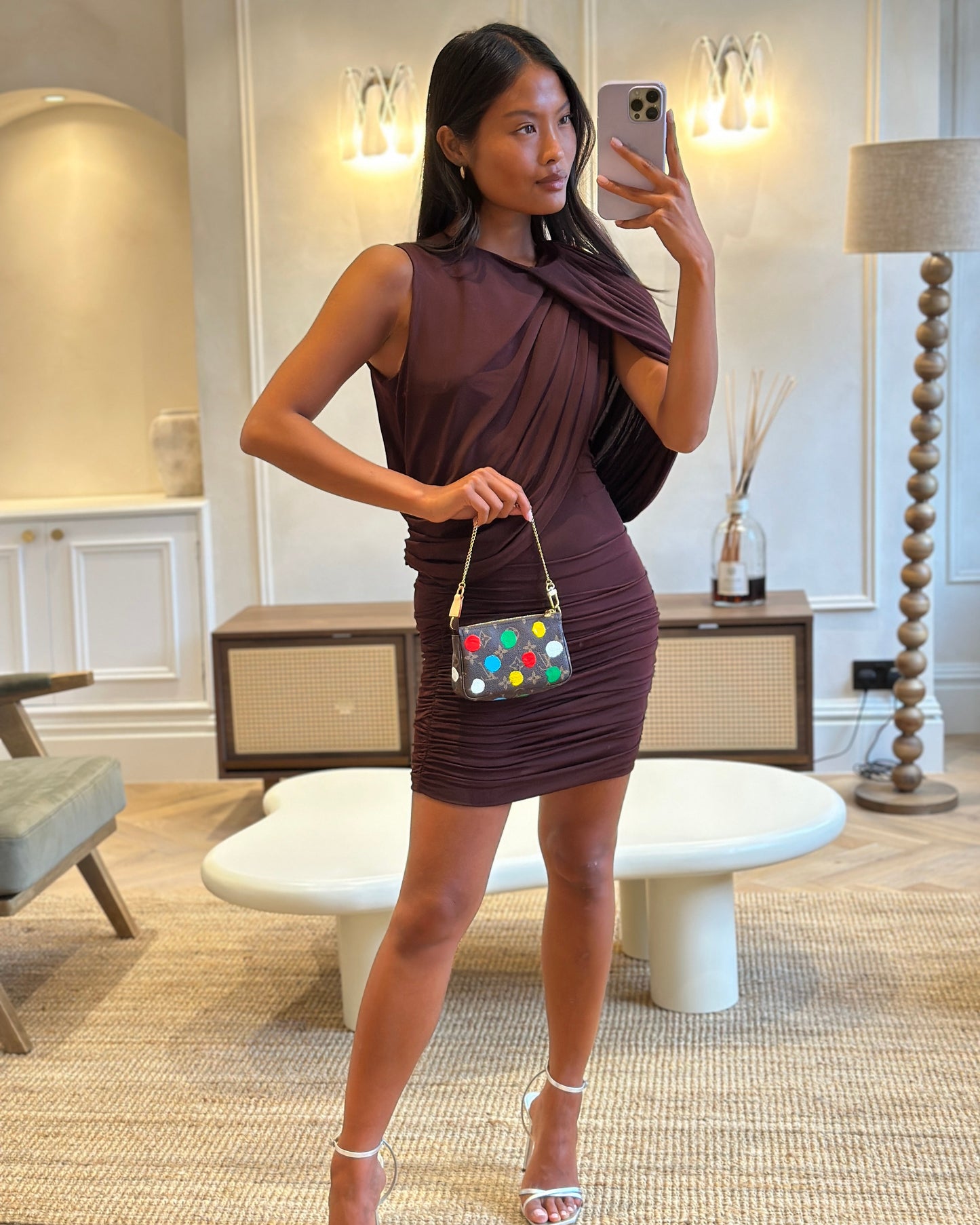 *HOT* Louis Vuitton X Yayoi Kusama Mini Pochette Bag in Monogram Canvas